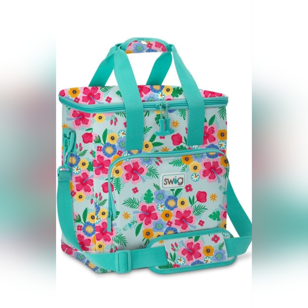 Swig Life Boxxi 24 Cooler- Teal and Pink